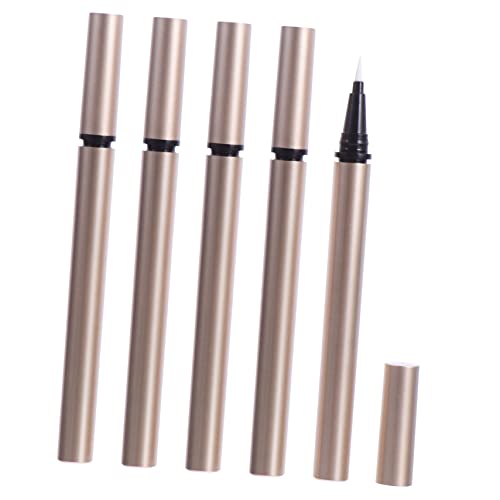 BIUDECO 5 Stück Teiliges Eyeliner Stift Nachfüllbar Gold Flüssig Eyeliner Tube DIY Behälter Präzise Aufbewahrung Kosmetikflasche Nagelöl Nagelpflege von BIUDECO