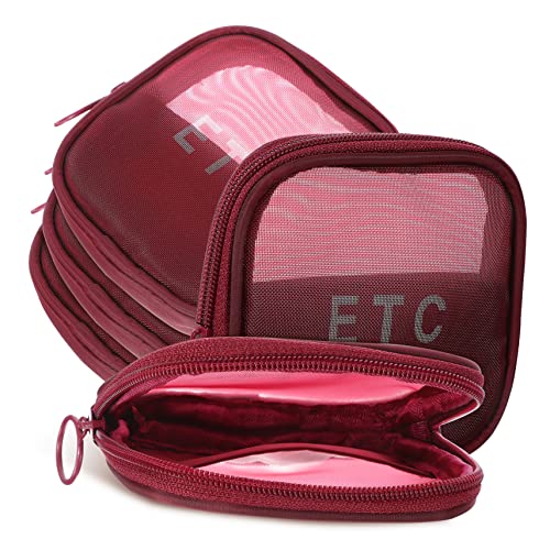 BIUDECO 5 Stück Teiliges Netz Make Up Taschen Tragbare Reise Kulturbeutel Transparente Kosmetiktaschen für Make Up und Toilettenartikel für Damen und Herren von BIUDECO
