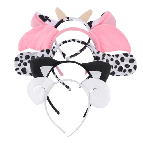 BIUDECO 5 Stück Teiliges Stirnband mit Plüsch Tierohren Weiche Haarreifen für Halloween Kostüm Party Karneval und Cosplay Niedliche Tierkopfschmuck Dekoration von BIUDECO