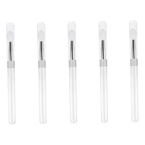 BIUDECO 5 Stück Teiliges Transparenter Silikon Lippenpinsel mit Deckel Wiederverwendbar Fein und für Lippenmaske Lidschatten und Lippenstift Tragbar für Damen zum Präzisen Schminken von BIUDECO