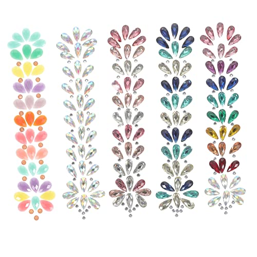 BIUDECO 5blätter Selbstklebende Gesichtsschmuck Aufkleber Temporäre Körperdekoration Für Und Mädchen Für Festivals Cosplay Und Partys von BIUDECO