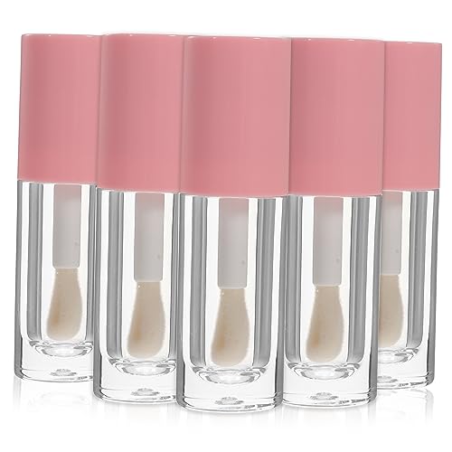 BIUDECO Lipgloss Selber Machen 5st Lipgloss Tube Rosa Lipgloss Klarer Lipgloss Lip Plumper Gloss Klar Kosmetikbehälter Lipgloss-tuben Mit Zauberstab Lipgloss-verpackungstube Lippenglasur Tube Plastik von BIUDECO