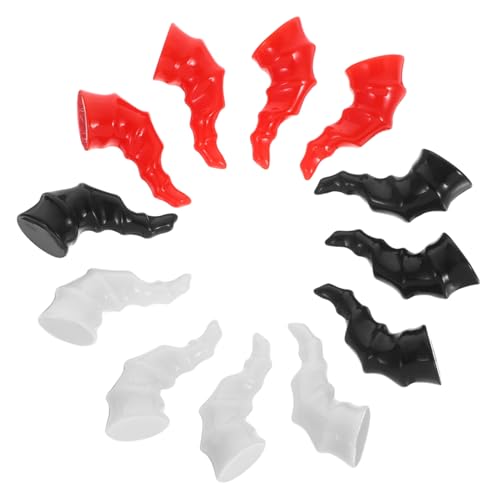 BIUDECO 6 Paare Devil Horn Haarspangen Spiralförmige DIY Halloween Accessoires für Damen Cosplay Kostüm Lolita Mode Haarnadeln in Schwarz Rot Weiß von BIUDECO