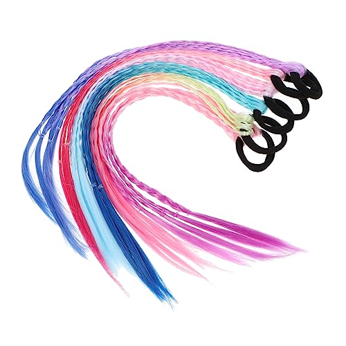 BIUDECO 6er-pack Bunte Pferdeschwanzhalter Für Mädchen Zopf Haarverlängerung Perücke Zopfseil Modisches Party-haar-accessoire Ideal Für Mädchen von BIUDECO