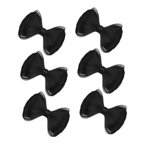 BIUDECO 6 Stück Haarklammern mit Schleifen und Falschem Dutt Voluminöse Haarteile für Frauen Synthetische Haarverlängerungen Einfacher Styling Clip für Dünnes Haar Natürliche Schwarze von BIUDECO