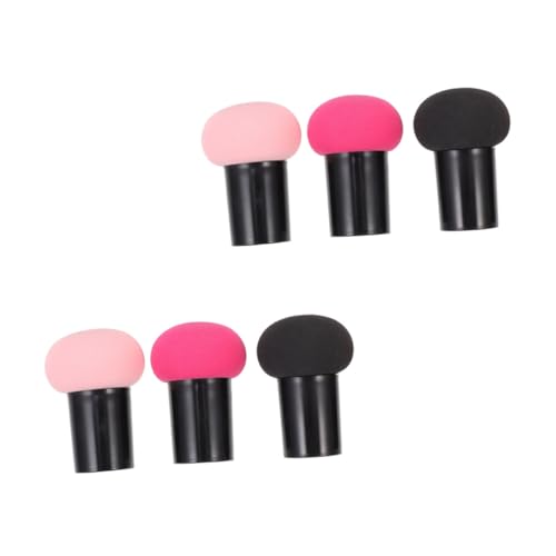 BIUDECO 6 Stück Teiliges Pilz Design Make Up Schwämme Vielseitig für Trockene und Nasse Anwendung Weiche Kosmetik Puderquaste für Foundation Concealer Blush und Lidschatten Langlebig und von BIUDECO