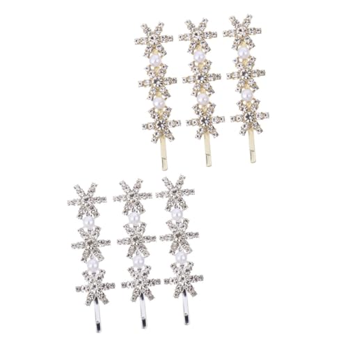 BIUDECO Haarspangen Aus Stabiler Legierung Mit Glänzenden Strasssteinen 6-teiliges Set Haarschmuck Für Mädchen Und Frauen Haarspange Im Schneeflocken-design von BIUDECO