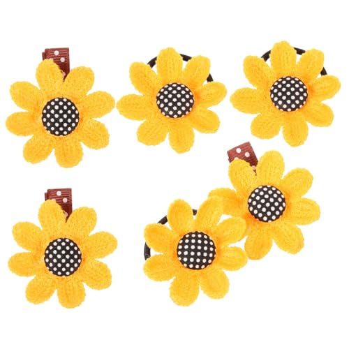 BIUDECO 6stücke Sonnenblumen Haarspangen Set Für Junge Mädchen Haarklammern Und Haargummis Für Mädchen Accessoire Für Geburtstagsfeiern Schuluniformen Und Tägliches Tragen von BIUDECO