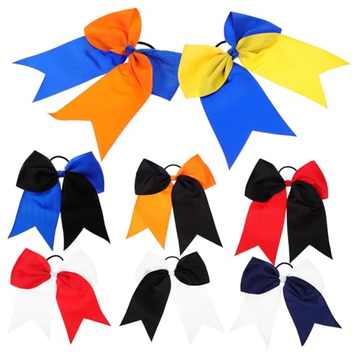 BIUDECO 8stücke Große Elastische Haargummis Mit Schleife Pferdeschwanzhalter Für Kleine Mädchen Dekorative Haargummis von BIUDECO