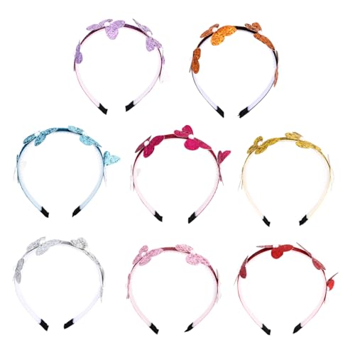 BIUDECO 8stücke Teiliges Schmetterlings-haarreifen Für Mädchen Glitzer-haarbänder Party-dekoration Rutschfest Für Karneval Und Kostümpartys von BIUDECO