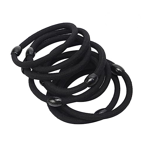 BIUDECO 8 Stück Teiliges Elastisches Haarband Verstärkte Schwarze Haargummis Rutschfeste Ponytail Halter Vielseitige Haarschmuck Accessoires für Frauen und Mädchen Langlebig und von BIUDECO