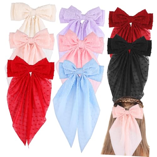 BIUDECO 8 Stück Teiliges Haarschleifen Große Haarklammern Bunte Schleifenclips für Frauen und Mädchen Geeignet für Haarlängen Robust und Vielseitig Kombinierbar von BIUDECO