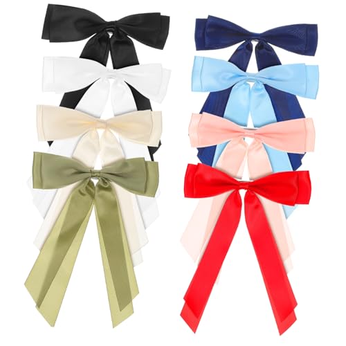 BIUDECO 8 Stück Teiliges Polyester Haarklammern mit Schleifen Langlebige Alligator Clips in Farben Haarschmuck für Damen und Mädchen Weiche Haarklammern für Langes Haar Accessoire von BIUDECO