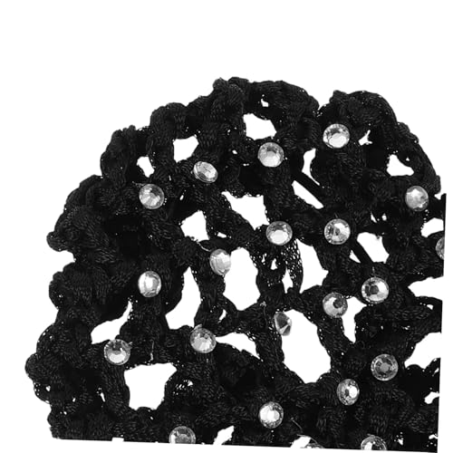 BIUDECO 8stücke Ballett Haarnetz Mit Strasssteinen Für Tanzknoten Dutt-haarabdeckung Haarknotenabdeckungen Für Frauen Schwarze Netze Für Damenknoten von BIUDECO
