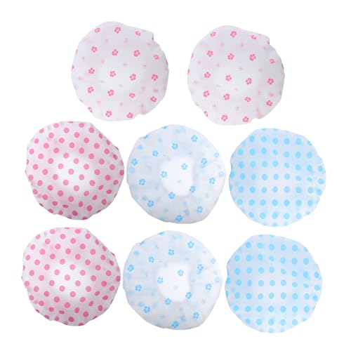 BIUDECO 8stücke Eva-material Badezimmerhut Wasserdichte Haarölkappe Für Damen Wiederverwendbare Duschhaube Waschbare Badehaube Rutschfeste Gummiband-kappe Für Spa-abdeckhauben Und von BIUDECO