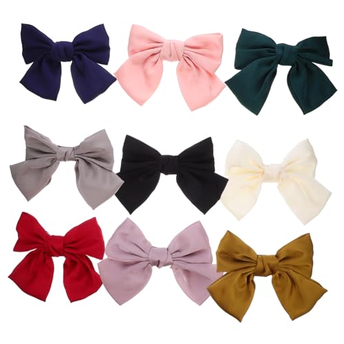 BIUDECO 9stücke Stoffbögen Haarclips Haarspangen Mit Schleifen Für Frauen Und Teenager-mädchen Pferdeschwanz Clips Haaraccessoires von BIUDECO