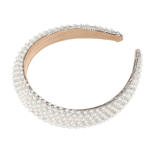 BIUDECO Barock Stil Perlen Haarschmuck Damen Haarring mit Strasssteinen Haarband für Hochzeit Party Alltag Leicht Vielseitig für Kurze Glatte Lockige Haare von BIUDECO