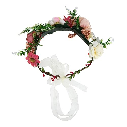 BIUDECO Blumenkranz Haarschmuck Damen Künstlicher Braut Blumenkranz Haarreif Stirnband für Hochzeit Braut und Fest Handgefertigter Schmuck mit Stoffblumen von BIUDECO