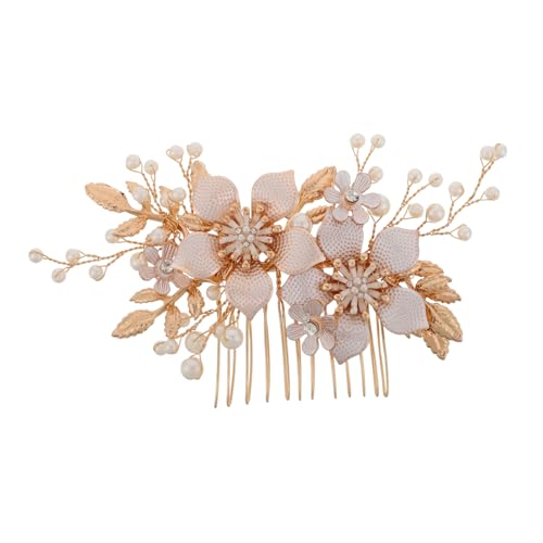 BIUDECO Haarschmuck Für Braut Hochzeit Glitzer Haarkamm Mit Imitation Perle Strass Haarteil Zubehör Für Frauen Bräute Und Brautjungfern von BIUDECO