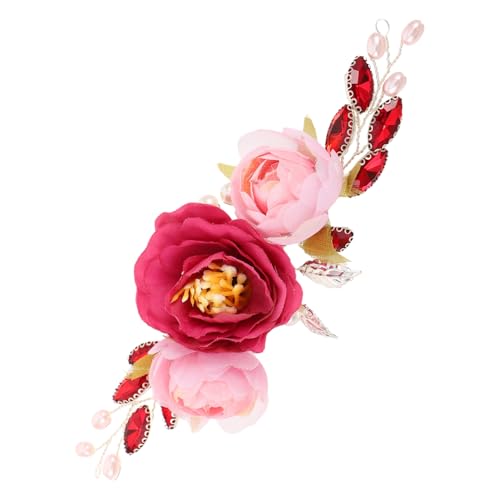 BIUDECO Braut Haarreif mit Künstlichen Pfingstrosen Chinesischer Stil Hochzeit Haarkranz Floraler Haarschmuck für Braut und Brautjungfern Vielseitig Einsetzbar für Rustikale und Boho von BIUDECO