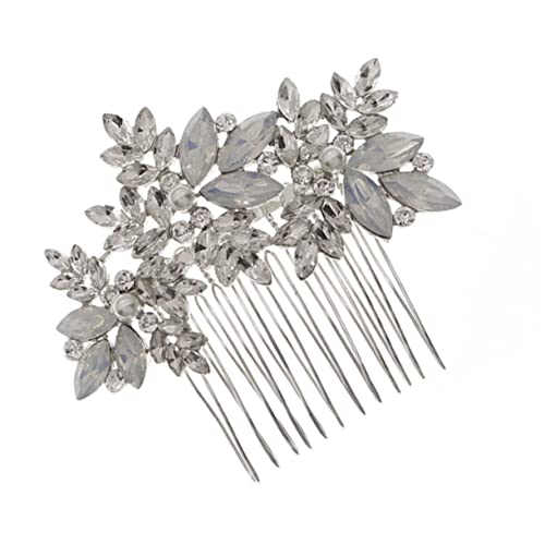 BIUDECO Braut Haarkamm Mit Blumen Und Strass Eleganter Haarschmuck Für Hochzeiten Verstellbare Hochzeits-haarspange Perfekter Brautschmuck Für Bräute Und Brautjungfern von BIUDECO
