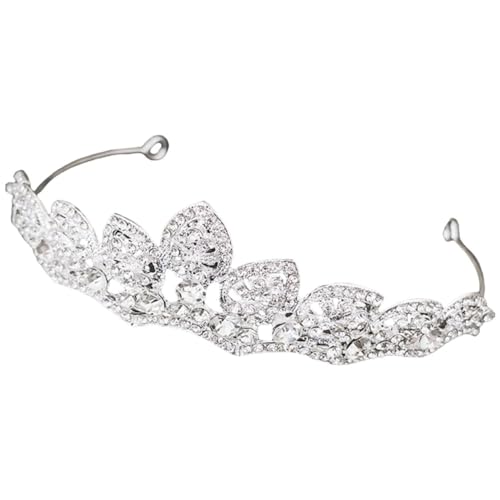 BIUDECO Braut Tiara Silber mit Strasskristallen Leichtes Bequemes Hochzeitskrone Schmuckaccessoire für Hochzeit Party Fotoshooting und Besondere Anlässe von BIUDECO