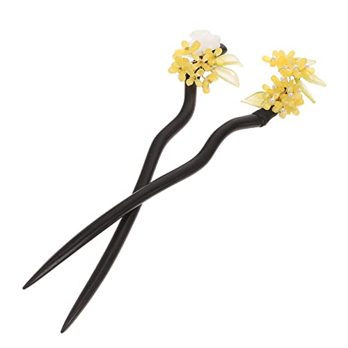 BIUDECO 2stücke Holz Haarnadeln Im Vintage-stil Chinesischer Haarschmuck Für Frauen Antike Chignon-haarstäbe Aus Schwarzem Holz Für Hochzeiten Und Besondere Anlässe von BIUDECO
