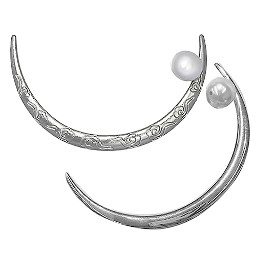 BIUDECO 2stücke Gebogener Haarstab Mit Mond Für Langes Haar Japanische Haarnadel Für Frauen Haarstab Für Lange Haarnadel Haarzubehör Für Dutt Haaraccessoires Für Jubiläen Und Verabredungen von BIUDECO