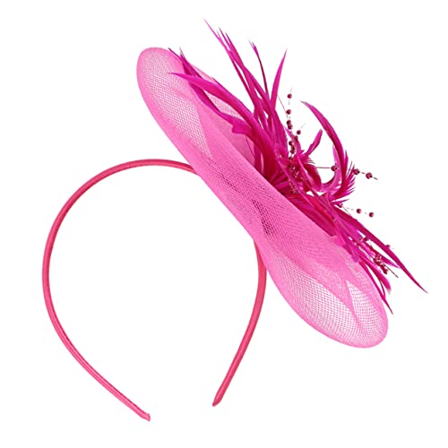 BIUDECO Federschmuck Für Kopf Federkopfschmuck Elegant Kopfschmuck Mit Schleife Haarspange Für Party Kreative Kopfbedeckung Für Damen von BIUDECO