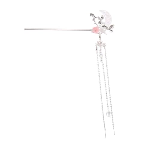 BIUDECO Eleganter Haarschmuck Mond Design Tassel Haarnadel aus Langlebigem Material Modischer Haarstab für Hochzeiten und Festliche Hochsteckfrisuren Geeignet für Frauen und Mädchen von BIUDECO