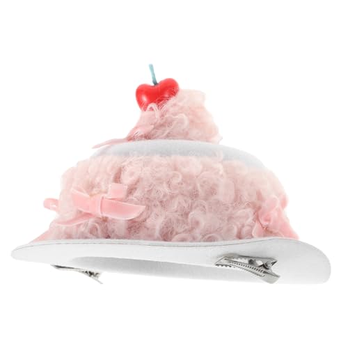 BIUDECO Haarspange Mit Geburtstagshut Und Kirsch-sahne-kuchen-design Für Kleinkinder Und Mädchen Party-accessoire Make-up-clip Für Frauen Styling-haarnadel Kuchenklammer Zum Feiern von BIUDECO