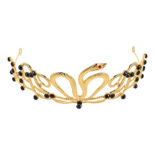 BIUDECO Goldene Ägyptische Schlangentiaras mit Funkelnden Strasssteinen Bequemer Sitz Vielseitiger Brautschmuck für Hochzeit Geburtstagsfeier Halloween und Kostümpartys von BIUDECO