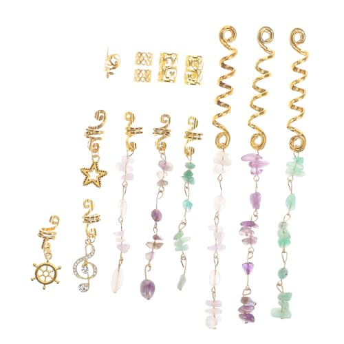 BIUDECO Goldene Dreadlocks Haarring aus Langlebigem Metall Verstellbarer Haarschmuck für Zöpfe und Braids Vielseitiges Accessoire für Damen bei Party Hochzeit und Alltag von BIUDECO