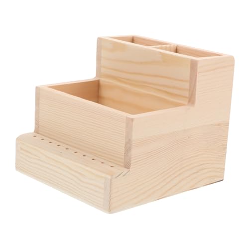 BIUDECO Große Maniküre Aufbewahrungsbox mit Holzfächern Nagelfräser Organizer Nagellack und Nagelbohrer Sortierbox Langlebig Tragbar für Nagelkunst und Schönheitssalon von BIUDECO