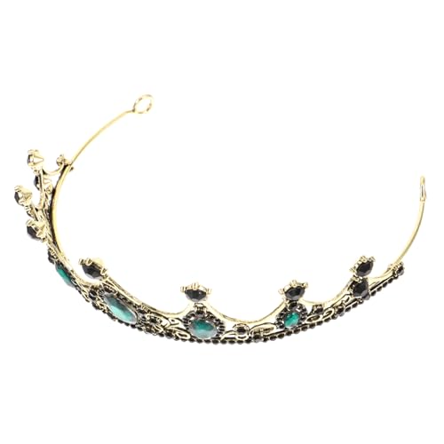 BIUDECO Grüne Barock Krone Haarschmuck Damen Vintage Stirnband Hochzeit Tiara Party Kopfschmuck Stabil Tragbar für Braut Fest Banquet von BIUDECO