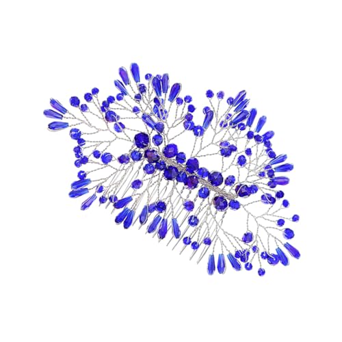 BIUDECO Haarkamm Braut mit Strasssteinen Eleganter Haarschmuck Hochzeit Handgefertigter Blauer Schmuck für Bräute und Brautjungfern Hautfreundlich und Langlebig Einfacher für Festliche von BIUDECO