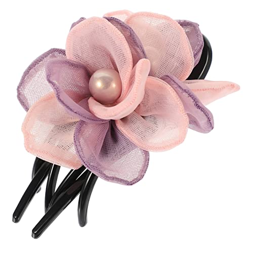 BIUDECO Haarklammer Aus Seiden-garn Mit Blüten-design Für Dünnes Und Dickes Haar Stilvolle Entenbill-haarspange Für Hochzeiten Partys Und Alltag von BIUDECO