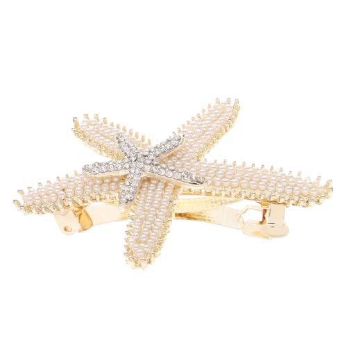 BIUDECO Haarnadel Seestern Mit Perlen Elegante Haarspange Für Braut Und Damen Vielseitiges Kopfstück Für Hochsteckfrisuren Und Pferdeschwänze Rutschfester Halt Haaraccessoires Für von BIUDECO