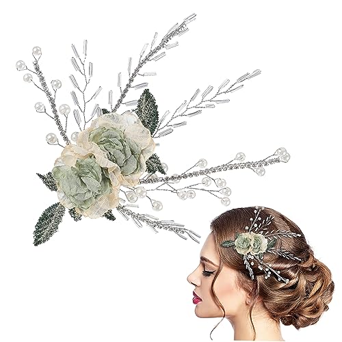 BIUDECO Vintage Braut Haarschmuck Haarspange Für Hochzeit Leicht Und Bequem Für Verschiedene Anlässe Mit Dezenten Blumenakzenten Und Robustem Design von BIUDECO