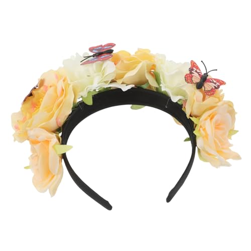 BIUDECO Halloween Haarreif mit Mexikanischem Blumenkranz Realistischer Schmetterling und Künstliche Blüten Party und Cosplay Accessoire für Tag Toten Feier BIUDECO Halloween Haarreif mit Mexikanischem Blumenkranz Realistischer Schmetterling und Künstliche Blüten Party und Cosplay Accessoire für Tag Toten Feier von BIUDECO