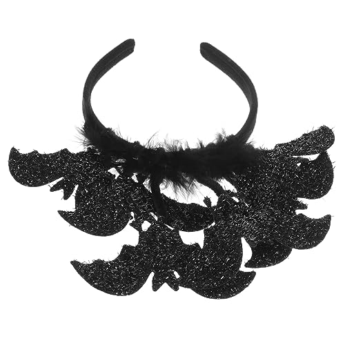 BIUDECO Halloween-spinne Stirnband Neuartiges Haarband Fledermaus-stirnband Dekorative Party-requisiten Teufelsspinne Kopfschmuck Halloween-hexe-stirnband Bilden Feder Kleidung Kind von BIUDECO