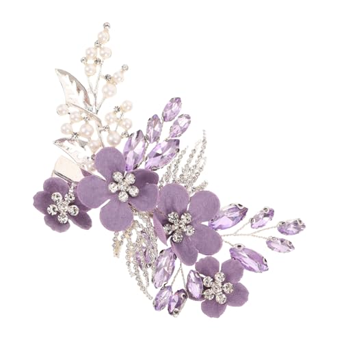 BIUDECO Hochwertiger Hochzeit Haarklammer mit Glitzernden Kristallen und Perlen Bequemer Sitz Vielseitiges Brautschmuck Accessoire für Frauen und Mädchen Festlich Design von BIUDECO