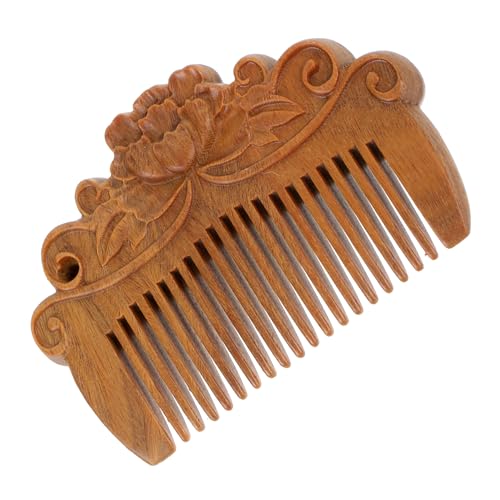 BIUDECO Holzkamm Mini Massagekamm Tragbar Entwirrkamm Relief Muster Eleganter Kopfmassagekamm Dauerhaftes Naturholz Frisierhilfe Für Damen Und Herren Alltag von BIUDECO
