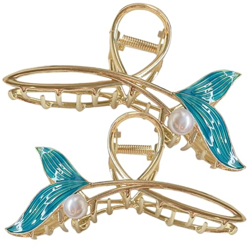 BIUDECO 2stücke Meerjungfrau-haarklammer Groß Für Dickes Haar Haarschmuck Haarstyling-accessoires Haarklammer Für Damen Extra Große Kieferklammer Haarspange Im von BIUDECO