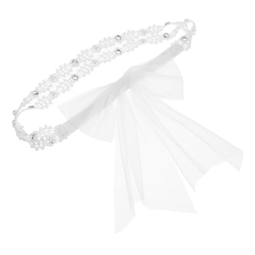 BIUDECO Spitzenhaarband Für Junge Mädchen Weiß Mit Schleife Kinderstirnband Haarschmuck Aus Leicht Und Elastisch Für Partys Tanzen Oder Alltag von BIUDECO