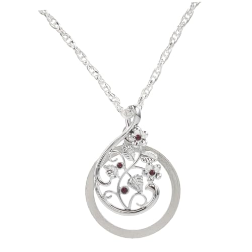 BIUDECO Leselupe Halskette mit Facher Vergrößerung Wasserfester Anhänger mit Funkelndem Langlebige Damen Schmuckkette für Klare Lesbarkeit und Stilvolle von BIUDECO