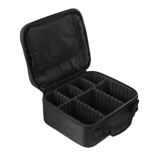 BIUDECO Multifunktionale Kosmetiktasche mit Tragegriff Stehfähige Reise Waschtasche Geräumiger Kulturbeutel für Damen Tragbare Aufbewahrungstasche für Make Up und Toilettenartikel Schwarz von BIUDECO