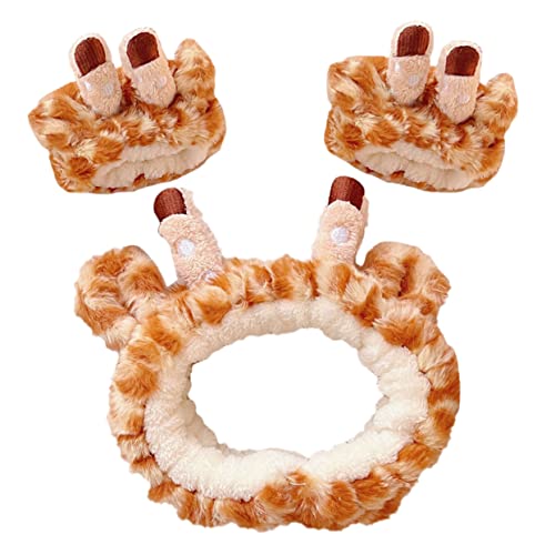 BIUDECO Niedliches Giraffen Spaband mit Elastischem Haarband und Wasserdichtem Handgelenkband für Gesichtspflege Makeup Waschen Bequem und Langlebig für Frauen und Mädchen BIUDECO Niedliches Giraffen Spaband mit Elastischem Haarband und Wasserdichtem Handgelenkband für Gesichtspflege Makeup Waschen Bequem und Langlebig für Frauen und Mädchen von BIUDECO