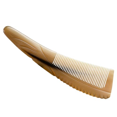 BIUDECO Ox Horn Comb Dickes Natürliche Massagekamm Ergonomisch Gebogen Für Männer Locken Entwirren Kopfhautmassage von BIUDECO