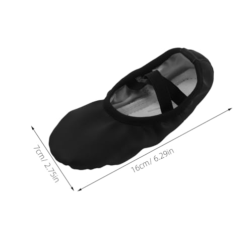 BIUDECO PU Ballettschuhe Mädchen Weiche Tanzschläppchen Mit Elastischen Kreuzriemen Für Ballett Yoga Training Schwarz von BIUDECO